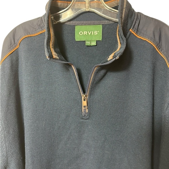 Orvis Upton Navy Merino Wool 1/4 Zip Sweater - Picture 6 of 10